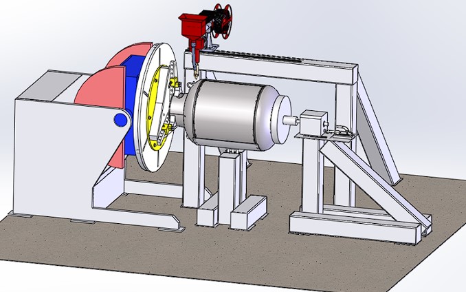 Custom jigs and positioning equipment for a propane tank welding production line